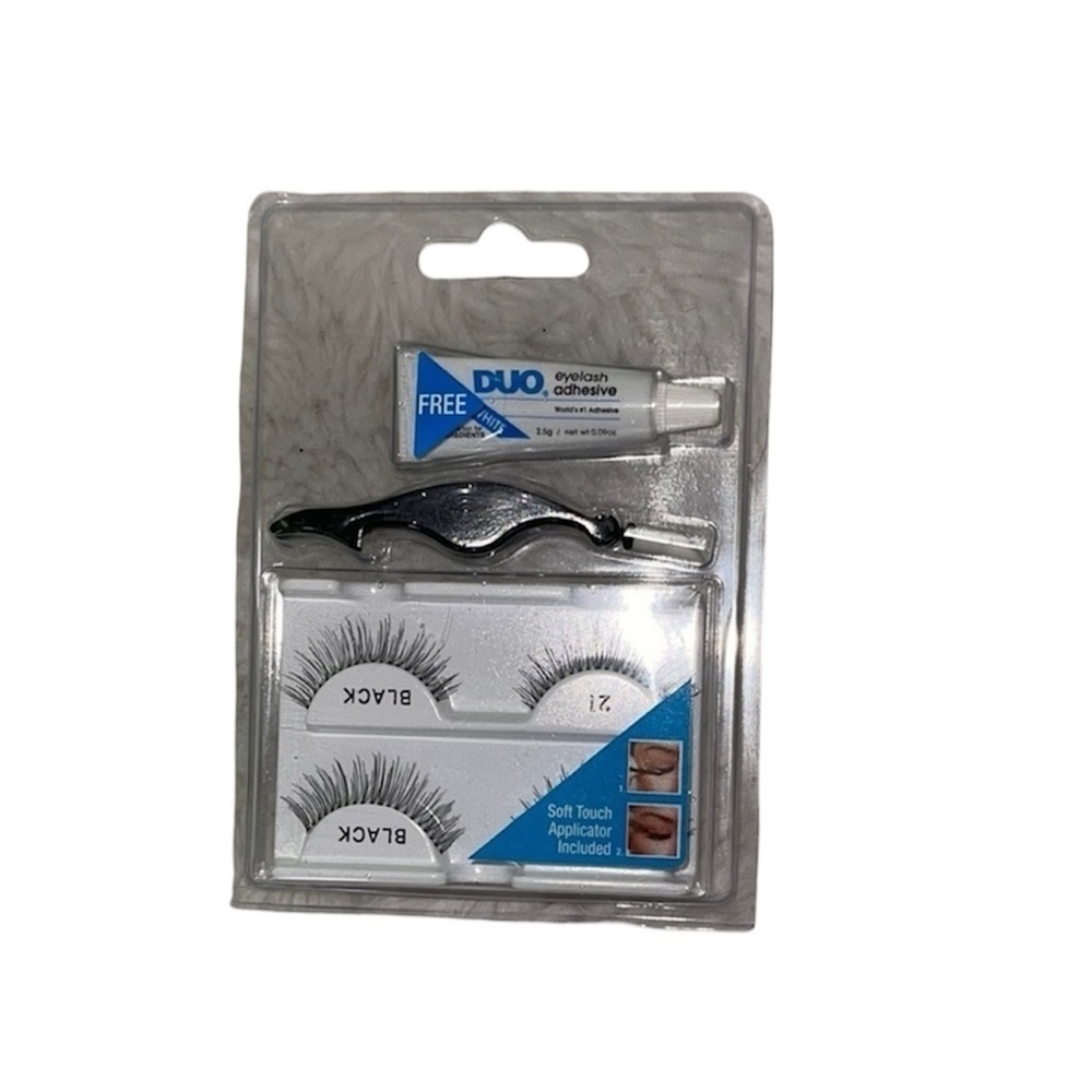 Eye lashes new with glue never opened new with box just stored away and tweezers